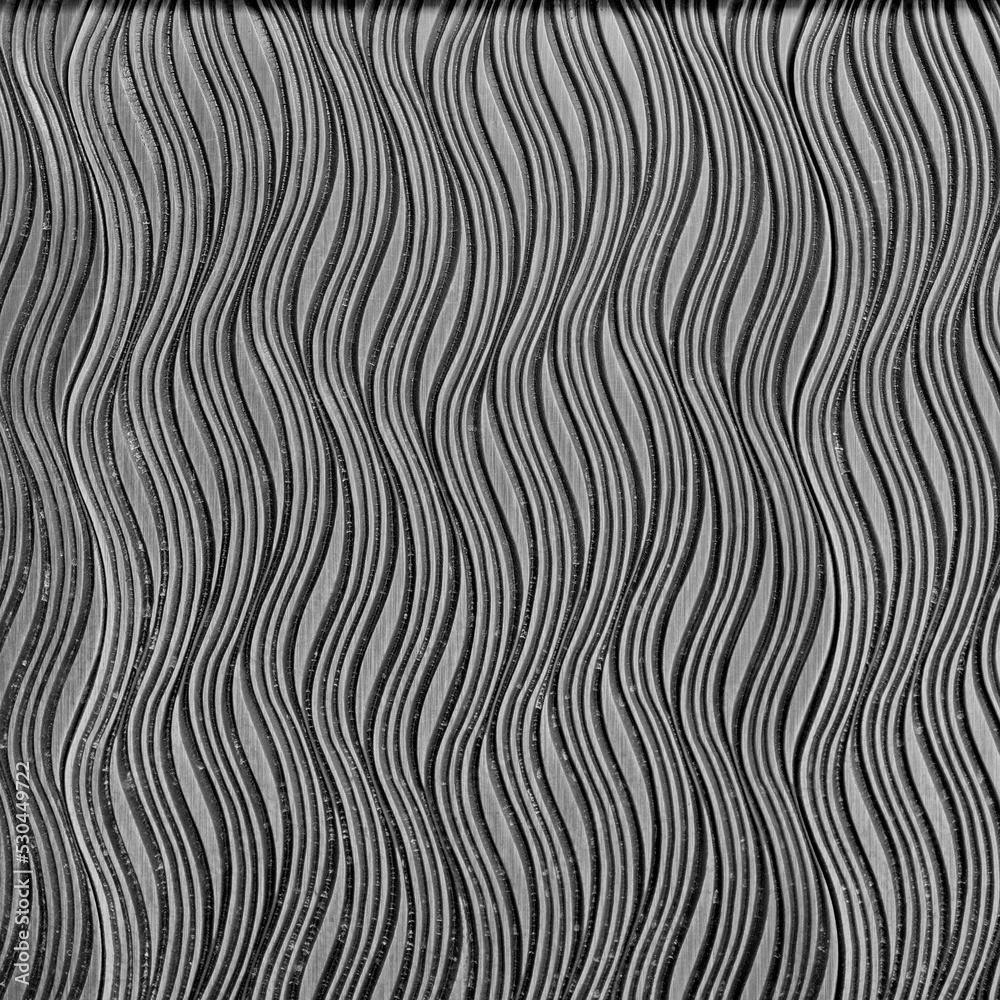 Black and White Wave Patterns on a Silver Background. Black and White Wave Patterns on a Silver Background.