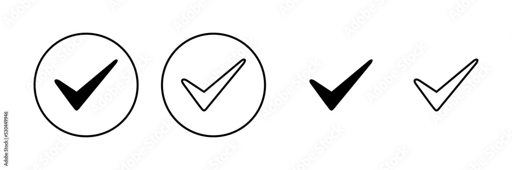Check mark icon vector. Tick mark sign and symbol Check mark icon vector. Tick mark sign and symbol
