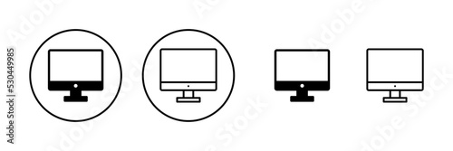 Computer icon vector. computer monitor sign and symbol