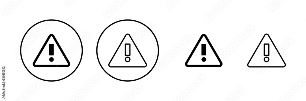 Exclamation danger icon vector. attention sign and symbol. Hazard warning attention sign Exclamation danger icon vector. attention sign and symbol. Hazard warning attention sign