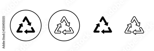 PrintRecycle icon vector. Recycling sign and symbol. photo