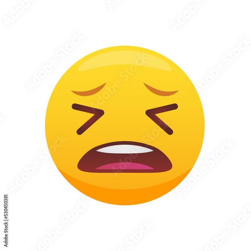 Wailing emoticon,yellow face with frowning mouth