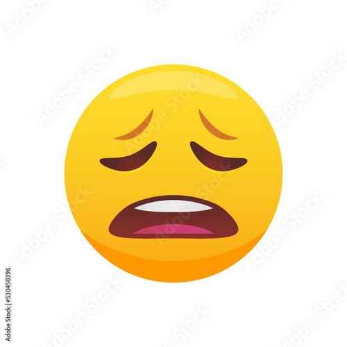 Wailing emoticon,yellow face with frowning mouth