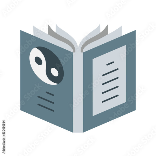 Opened book, backward colored icon. Simple colored element illustration. Opened book, backward concept symbol design from education set. Can be used for web and mobile