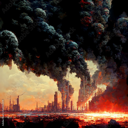 World collapse  doomsday  digital painting