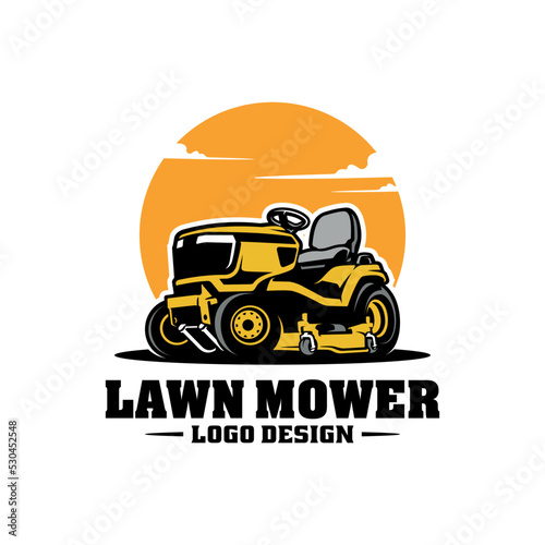 Yellow lawn mower illustration vector