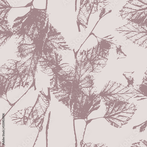 Powdery pink birch tree seamless pattern, Forest elegant endless texture