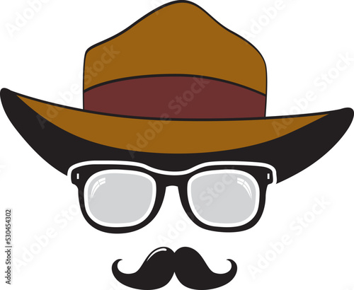  Retro Party set - Sunglasses, hat, mustaches