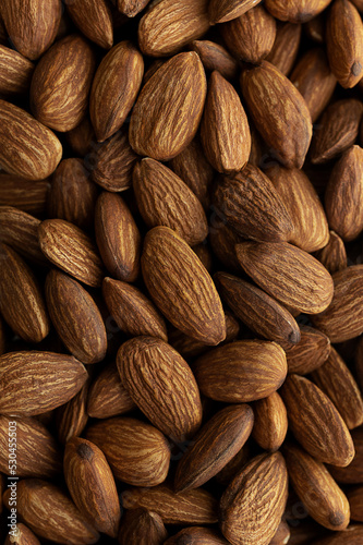 Close-up of an almond. Almonds on the background.