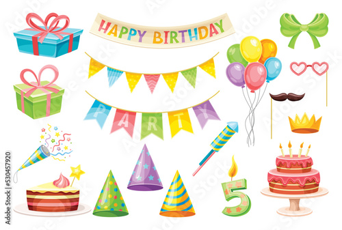 Set of Birthday party decorations