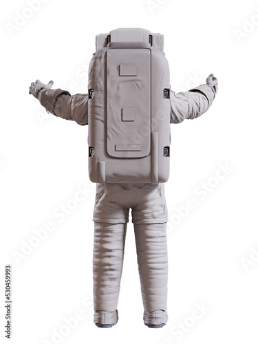 Obraz na płótnie astronaut standing, person in spacesuit, back view, isolated w salonie