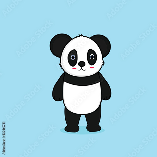 Cute Panda Cartoon Vector Icon Illustration. Animal Nature Icon Concept Isolated Premium Vector. Flat Cartoon Style