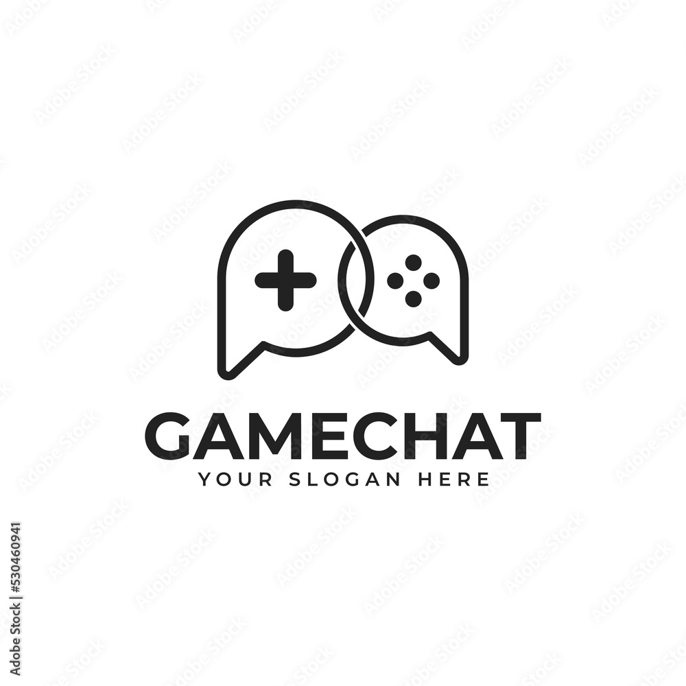 Gamer Logo Vector Of Combination Bubble Chat and Joystick Game