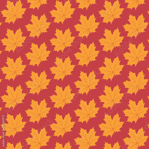 Autumn leaves seamless pattern wallpaper image 