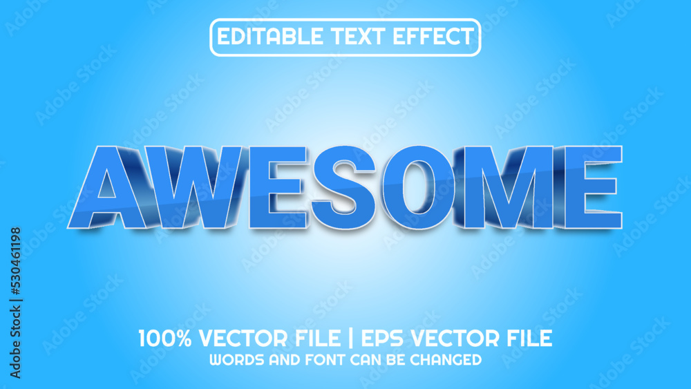 Editable text effect modern 3d and minimal font style