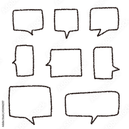 クレヨン素材　ふきだしセット