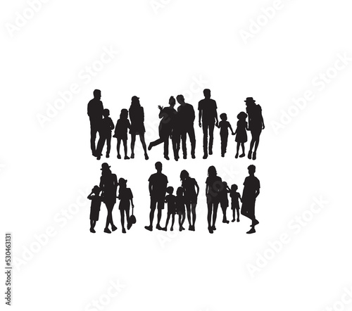 Parent and Family Activity Silhouettes, art vector design 