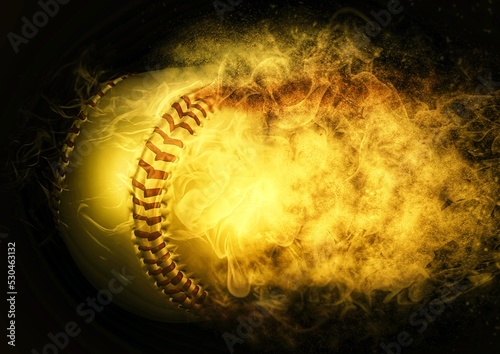 Exploding flame baseball ball