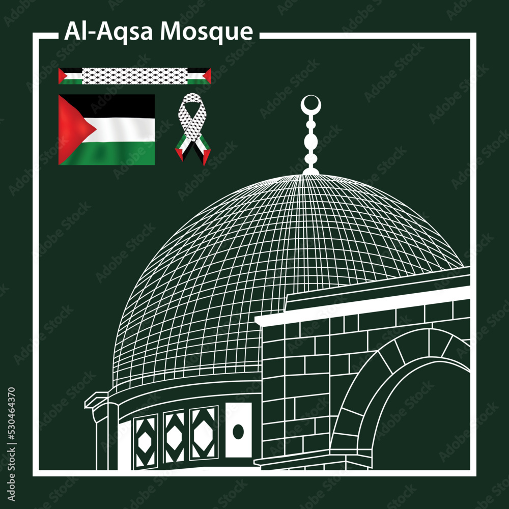 Illustration of Al Aqsa Mosque Stock Vector | Adobe Stock