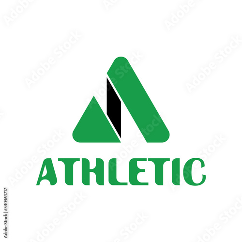 character A with flat green and black color style, athletic type
