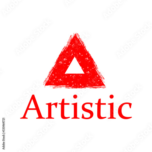 font A with flat red color style, artistic type