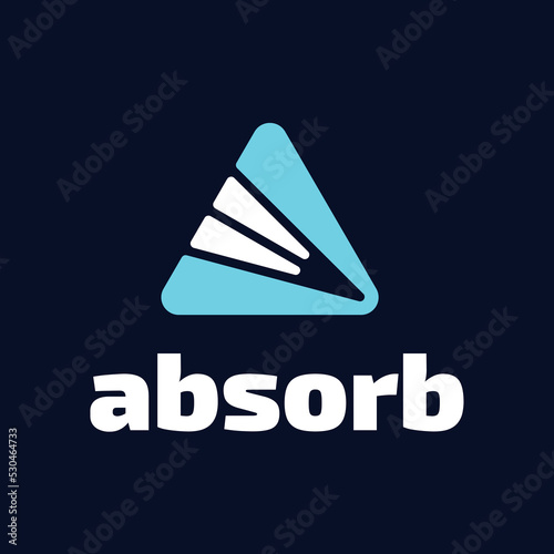 letter A with flat blue and white color style, absorb type