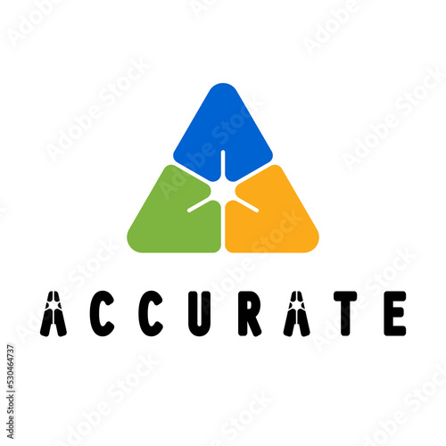 monogram A with flat colorful style, accurate type