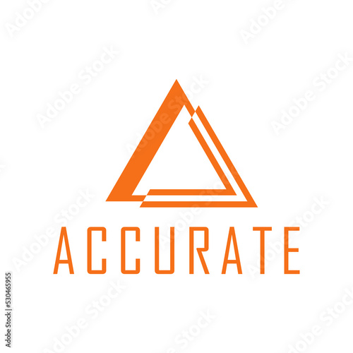 letter A with flat orange color style, accurate type