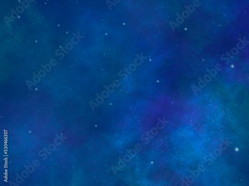 幻想的な夜空と満天の星のイラスト背景