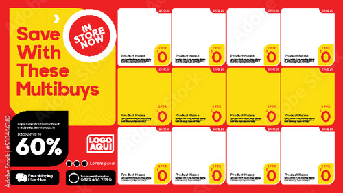 banner template for mini market advertising promotion media