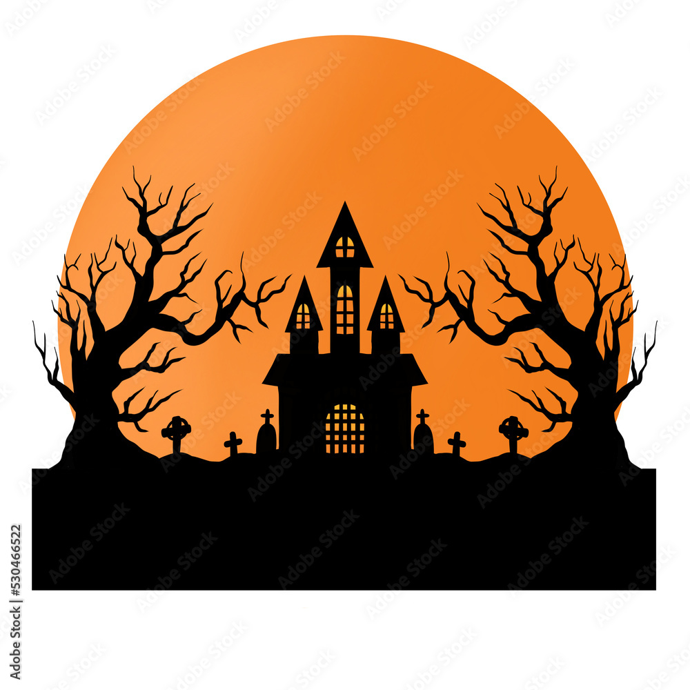 halloween house illustration