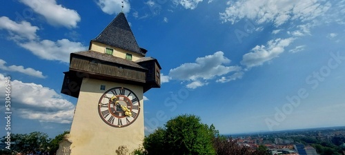 Grazer Uhrturm, Clock Tower on top of the Schloßberg Mountain in Graz
