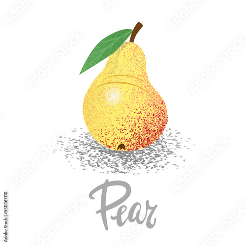 Pear, organic fruit, vegetarianism, vitamins in the garden vector illustration, vector particles