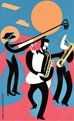 Jazz festival jazz music poster vector illustration