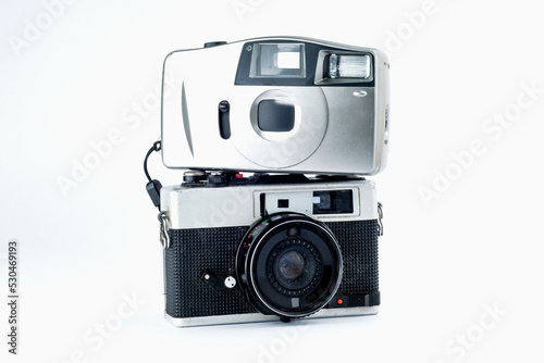 two analog cameras with different models