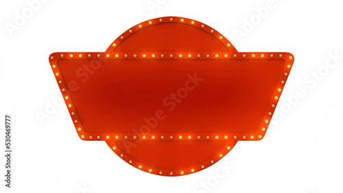 Frame and gold light polygon style on white background. 3d rendering