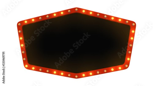 Frame and gold light polygon style on white background. 3d rendering