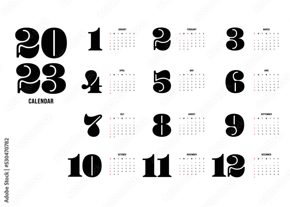 2023 Printable Monthly Calendar Template Design Week Starts On Sunday 2023-printable-monthly-calendar-template-design-week-starts-on-sunday