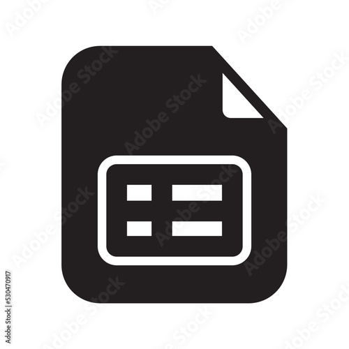Billede på lærred Spreadsheet Files Icon