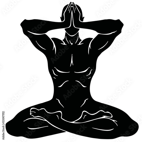 silhouette of yoga person