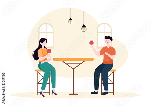 Traditional Thai Food Template Hand Drawn Cartoon Flat Illustration People Eating Thailand Cuisine in a Restaurant or Cafe Design