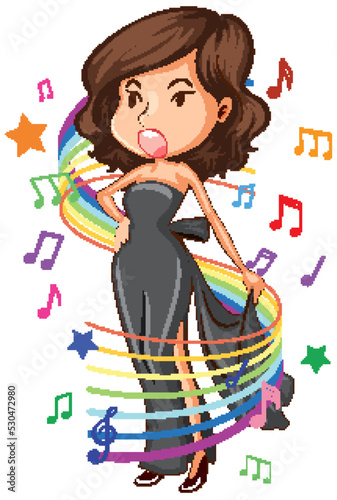 Female singer cartoon character