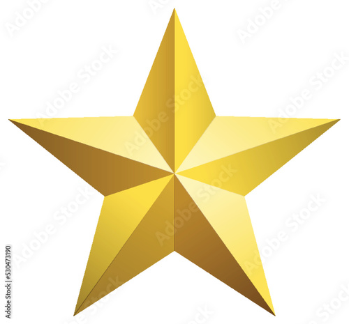 3D Metal Star Isolated