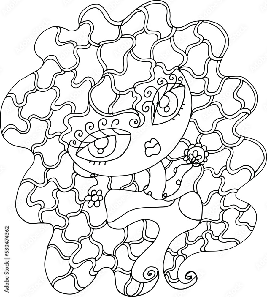 Black and white beauty hair mandala pattern design vector drawing Black and white beauty hair mandala pattern design vector drawing