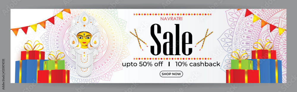 Vector illustration for Durga Puja Sale banner Vector illustration for Durga Puja Sale banner