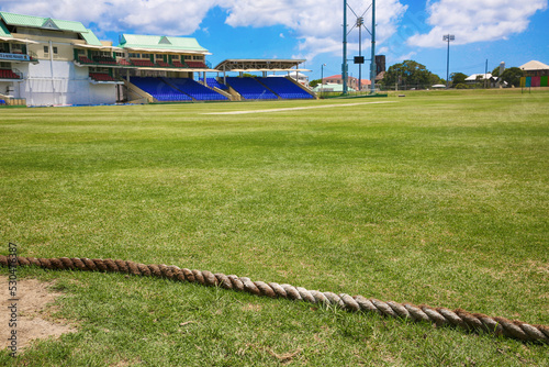Cricket Ground (warner park)  St. Kitts and Nevis  and the vast surrounding stands of this colossal stadium, on a non sporting day photo