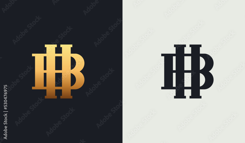 Fototapeta premium Initial HB BH H B Monogram Logo Template. Initial Based Letter Icon Logo