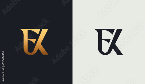 Initial EK KE E K Monogram Logo Template. Initial Based Letter Icon Logo