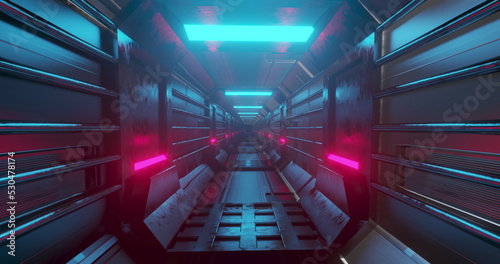 Image of tunnel with pink lights moving in a seamless loop