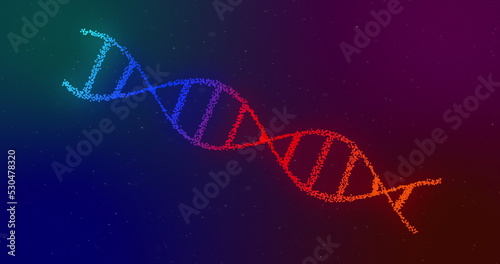 Image of DNA structure against multi color background